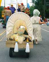 Rear view of Danica and the wagon.