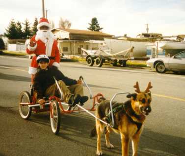 Parker with Sacco cart